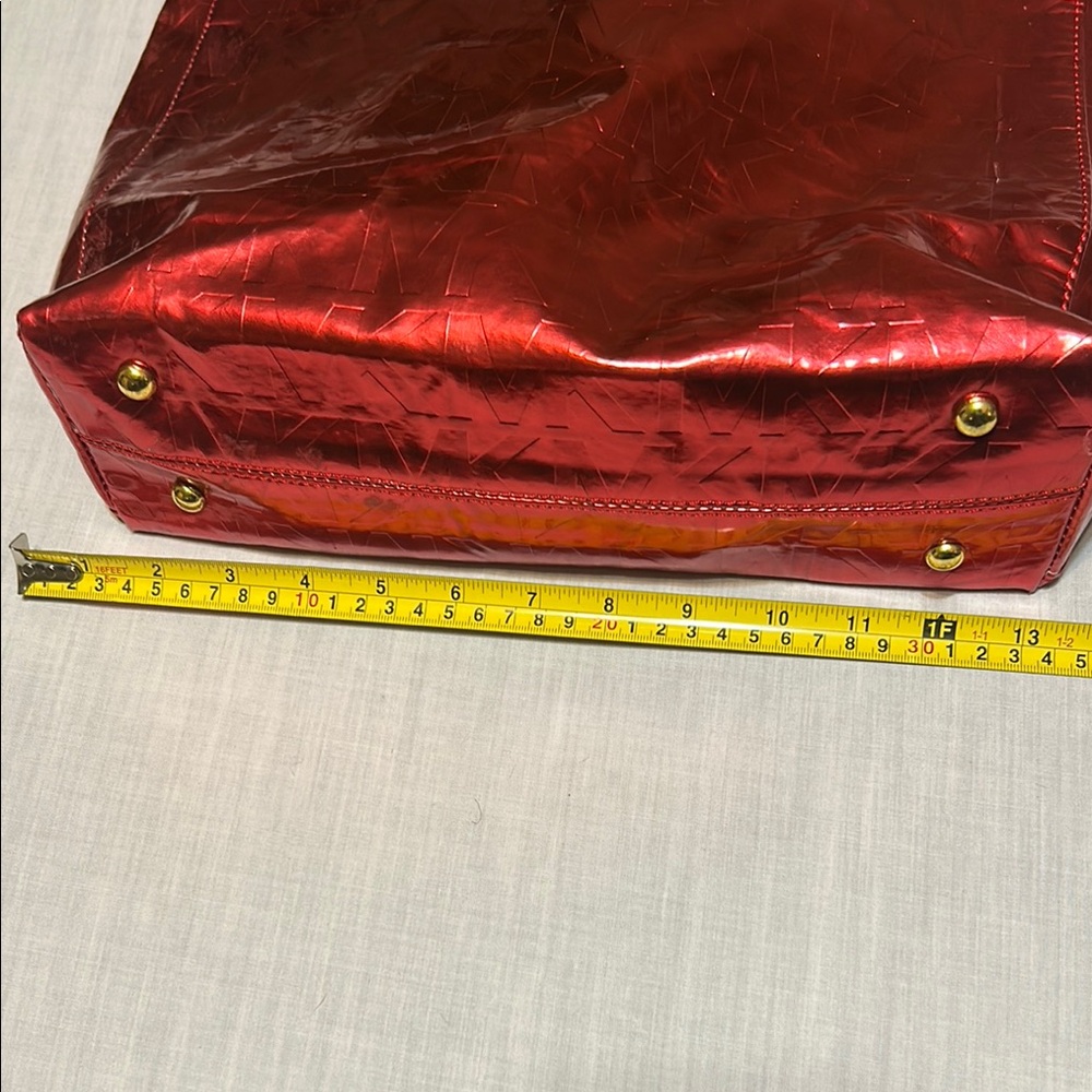 Michael Kors Red Tote Bag with Beige Straps - Picture 9 of 10